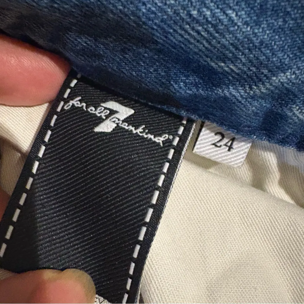 7 For All Mankind low slung wide leg women's ripped women's jeans size 24 - Image 10