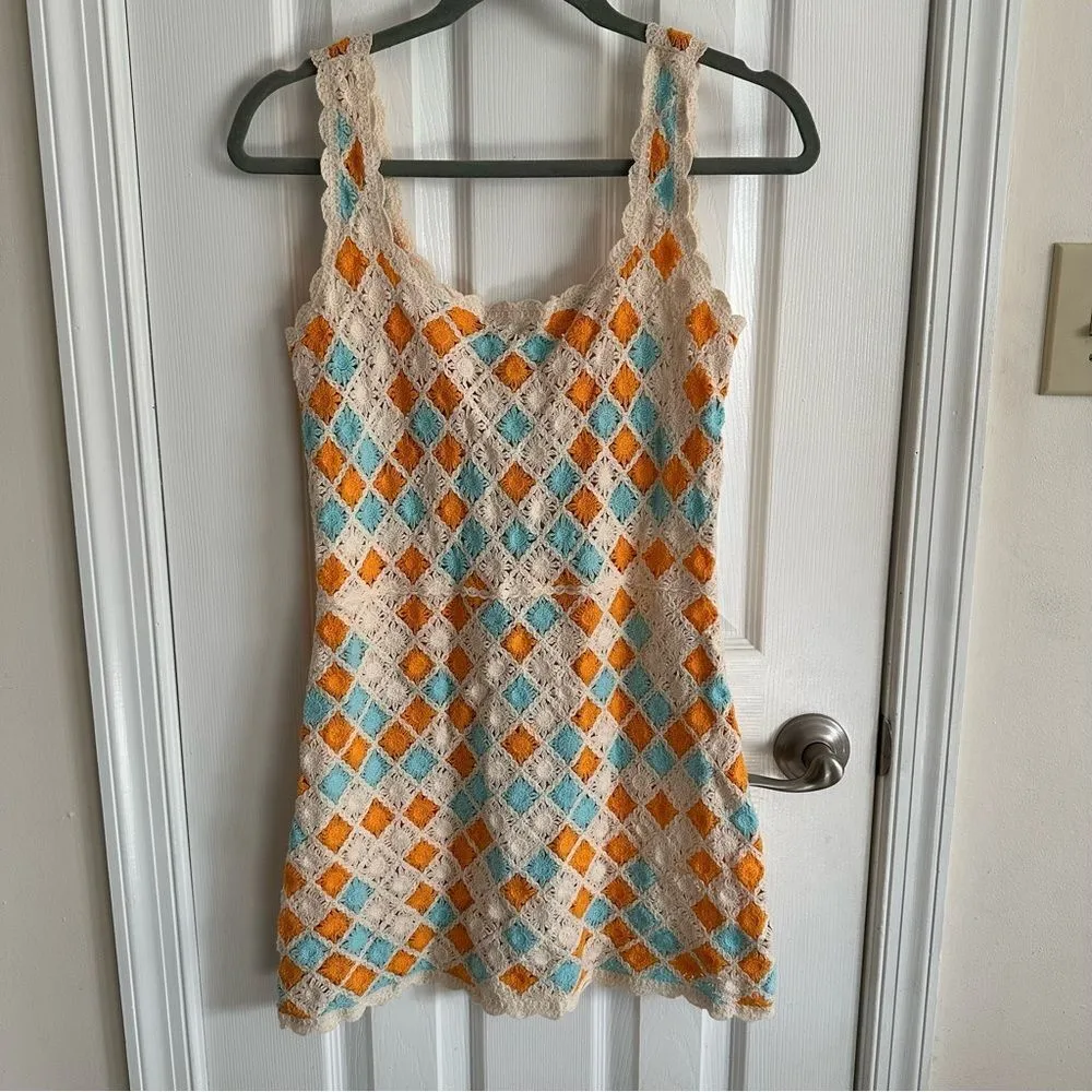 Zara Crochet Knit Mini Dress Size XS - Image 3