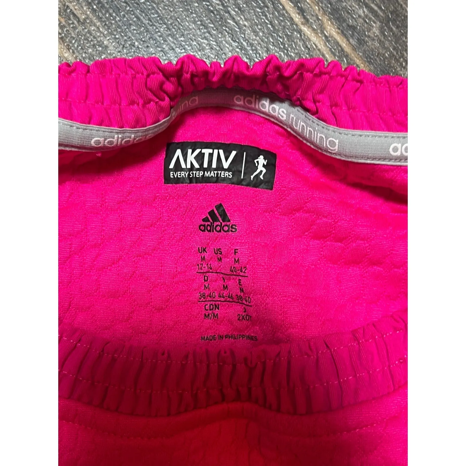 Adidas Running Aktiv Cropped Long Sleeve Sweatshirt Bright Pink Athletic Medium - Image 3