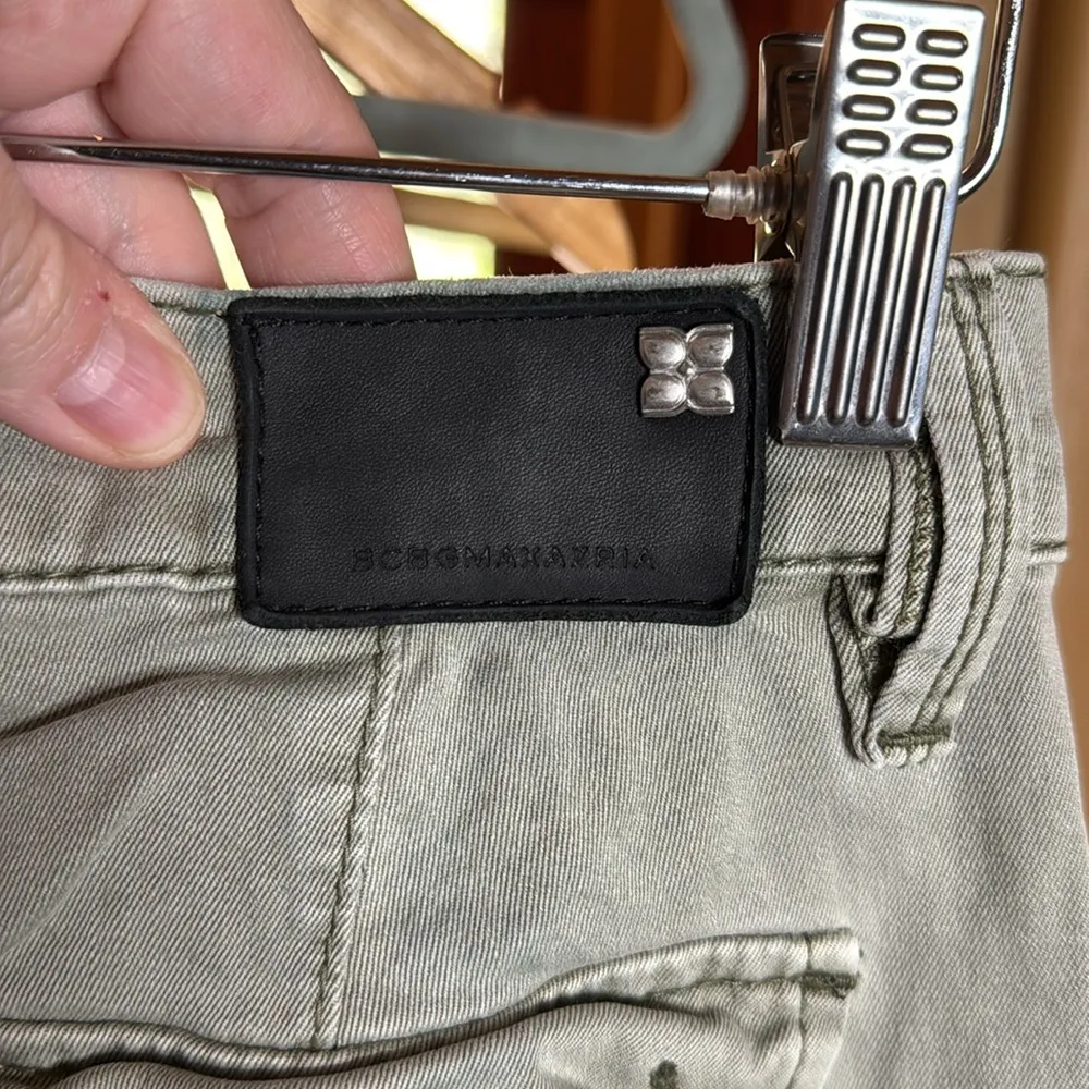BCBGMaxAzria Moto Light Olive Green Jeans Size 28 - Image 12