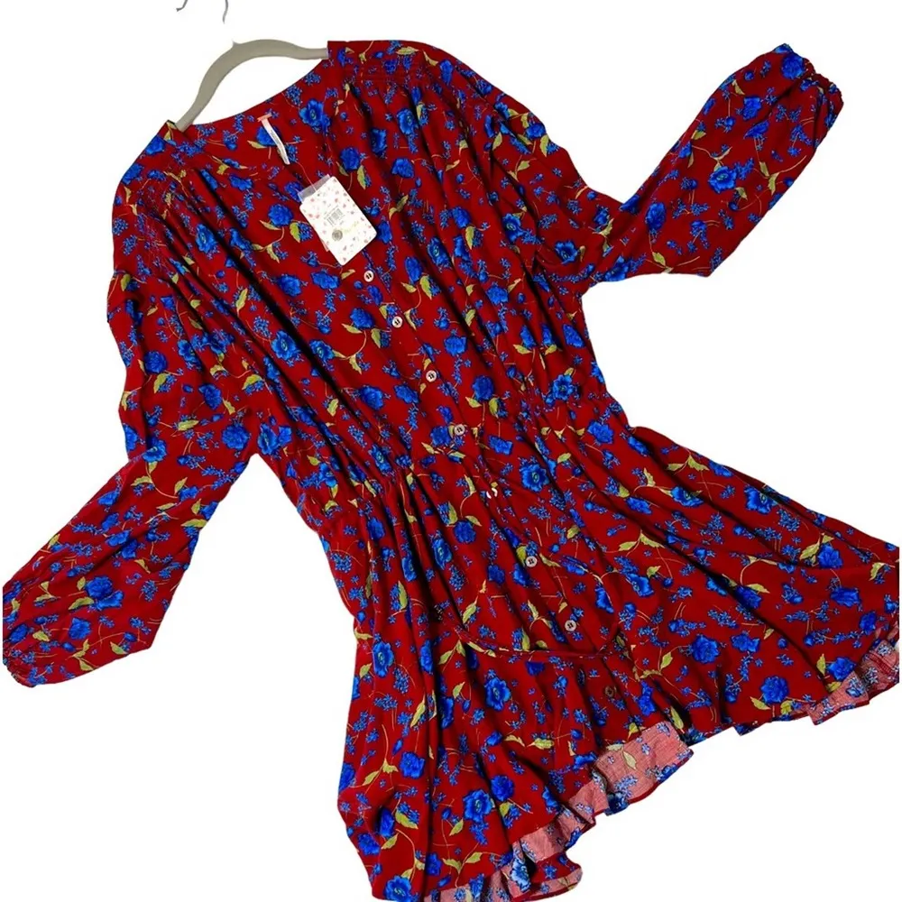 Free People Mini Flower Fields Mini Burgundy Dress S/P - Image 20