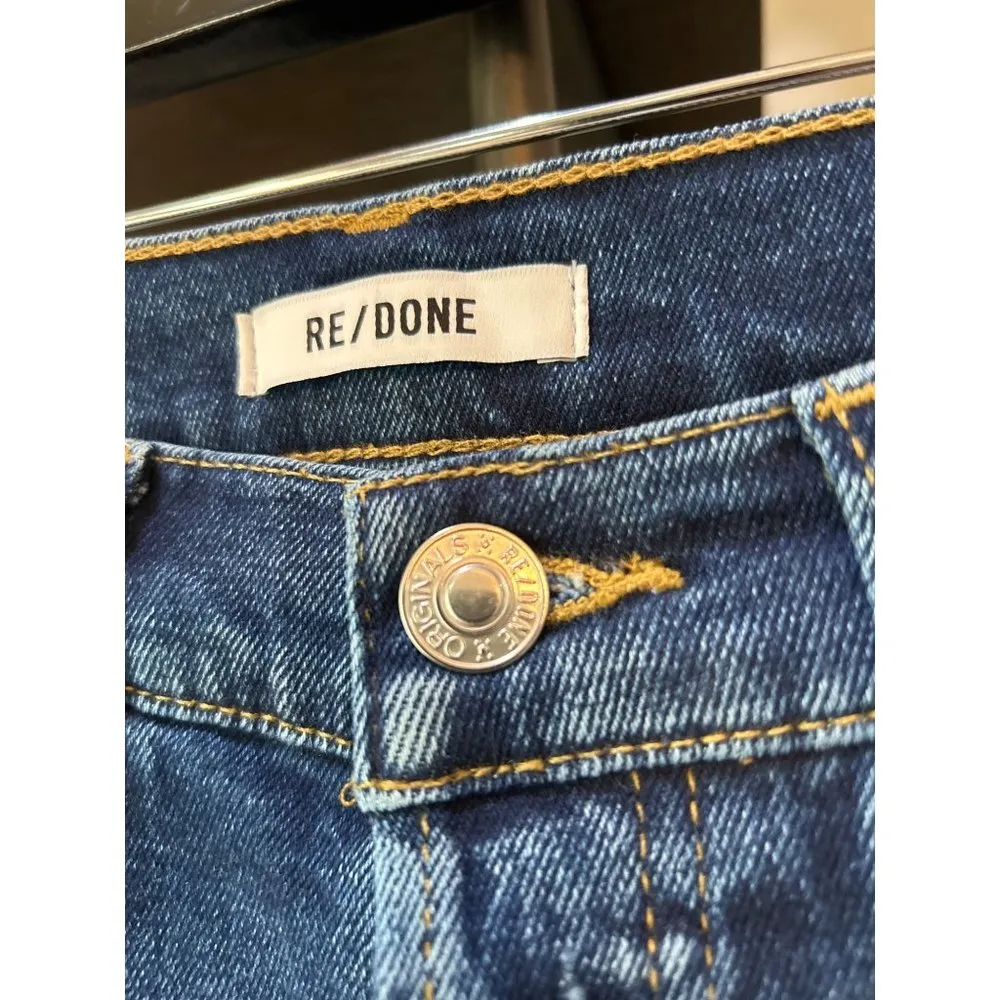 Re/Done Originals 70s Stove Pipe Dark Rinse Womens Size 26 - Image 5