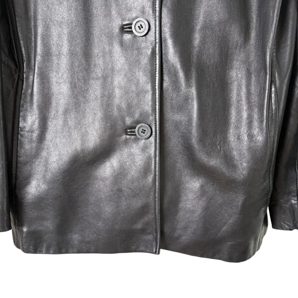 Adler Collection Black Genuine Leather Jacket‎ NZ Lambskin Fully Lined, Large - Image 5