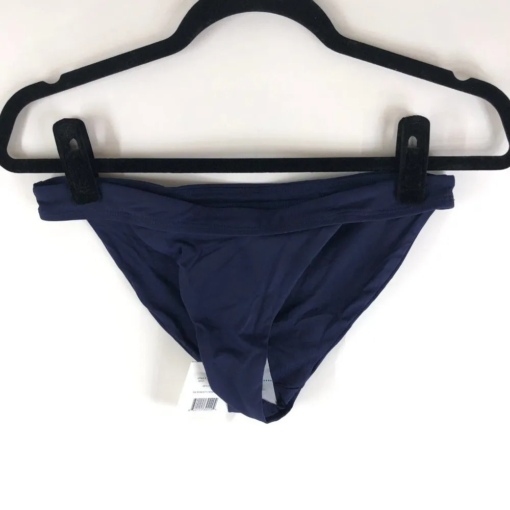 Andie Swim The Banded Cheeky Bikini Bottom Stretch Navy Blue L - Image 2