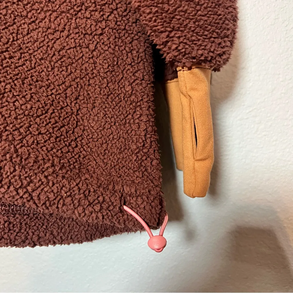 Offline by Aerie Cozy Brown Oversized Sherpa 1/2 Zip Pullover Fleece Sweatshirt - Image 6