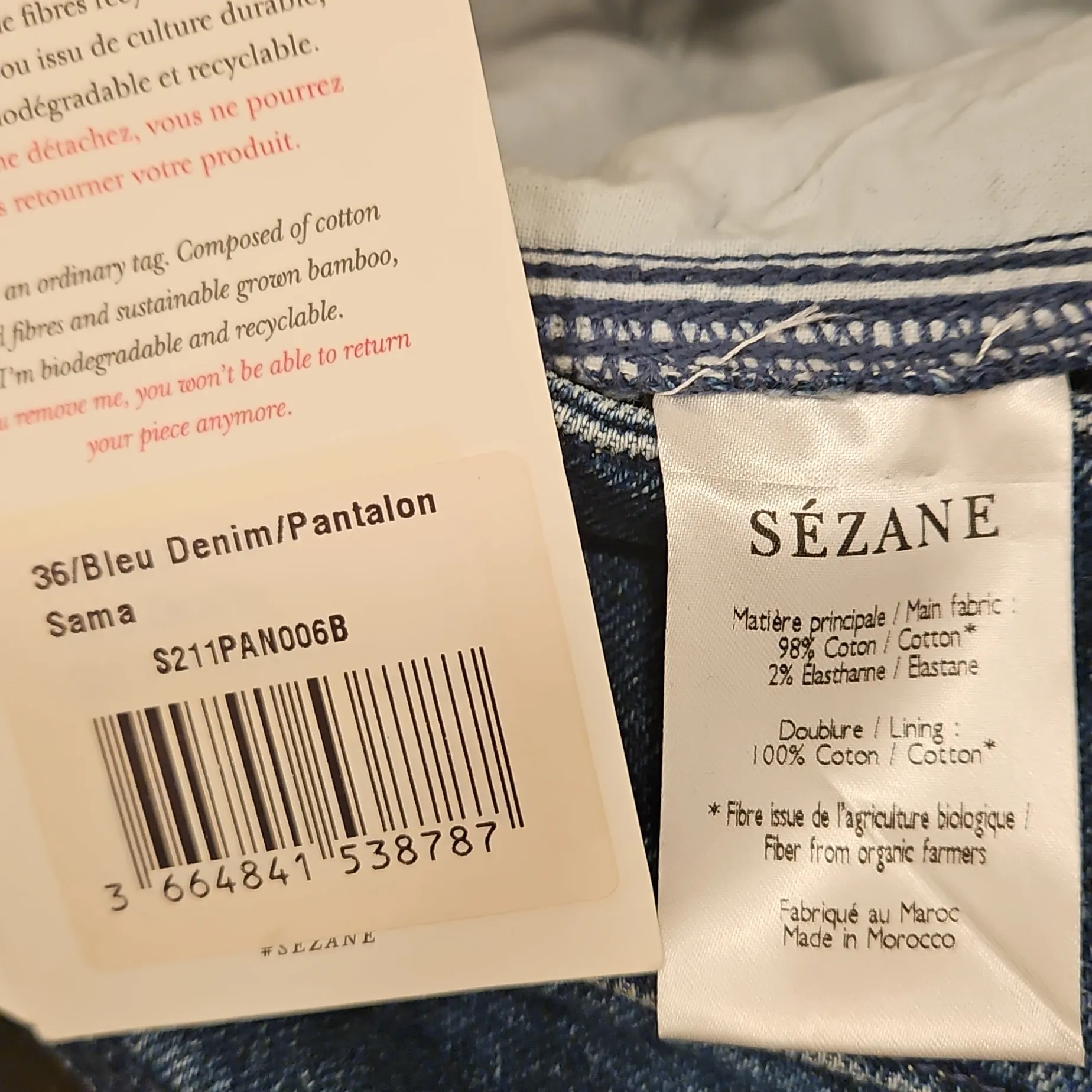 💕SEZANE💕 Sama High Waisted Tapered Jeans ~ Blue Denim 36 EU = US 4 NWT - Image 16