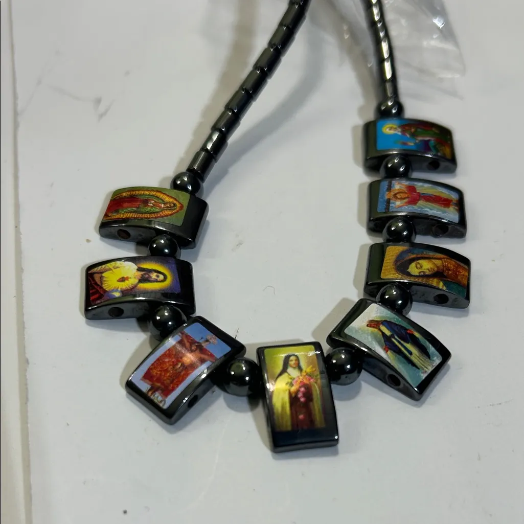 Fashion Jewelry Charcoal Beaded Necklace Black - Image 10