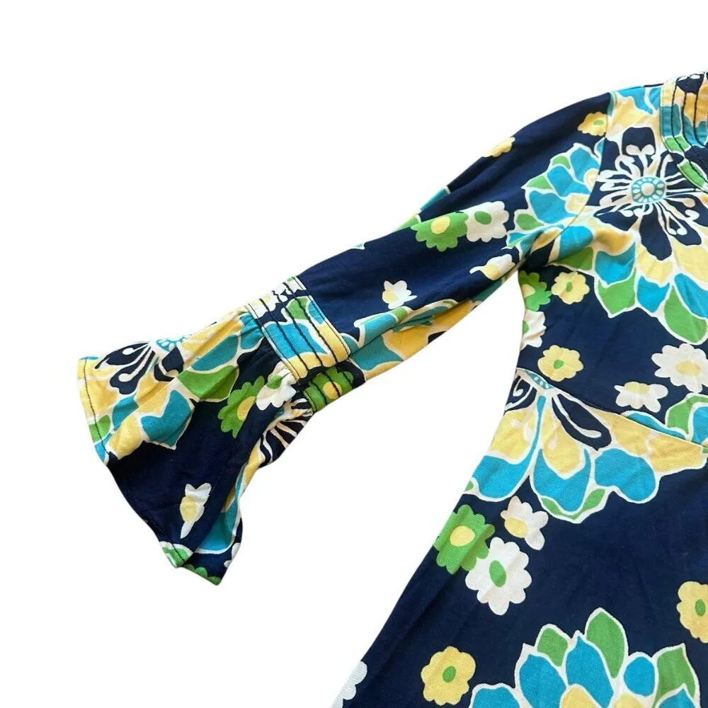 Lilly Pulitzer Twyla Mod Floral Print Dress Bell Sleeves Bold Size Small Women's - Image 3