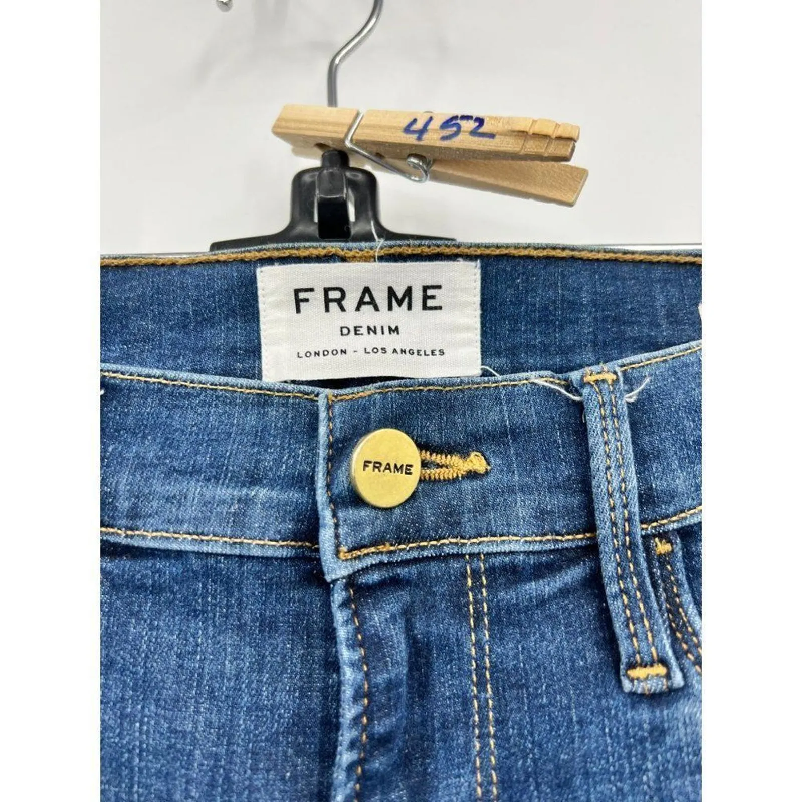 Frame Le Skinny de Jeanne Jeans Denim Skinny Napa Zipper Hem Size 28 Stretch - Image 9