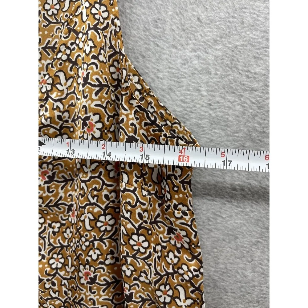 Maeve Anthropologie Women's Blouse Floral Button Down Size 2 Brown Relaxed - Image 8