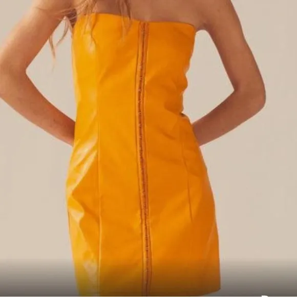 Orange leather dress - Image 2