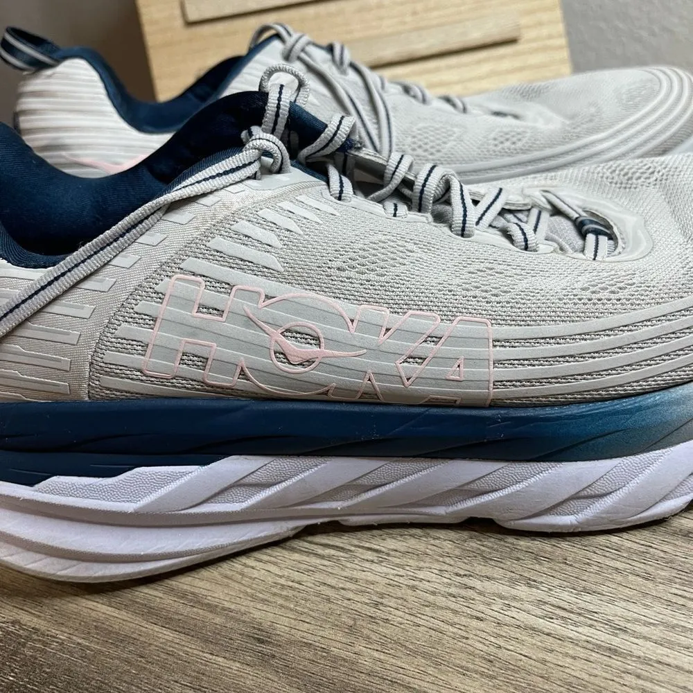 Hoka One One Bondi 6 Grey Blue Sneakers Shoes - Image 2