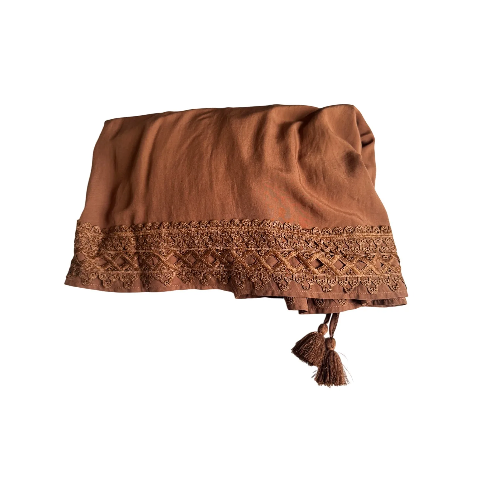 Scarlet Darkness Ren Faire Maxi Skirt with Tassel Tie & Lace Hem Brown(S) Brown - Image 5
