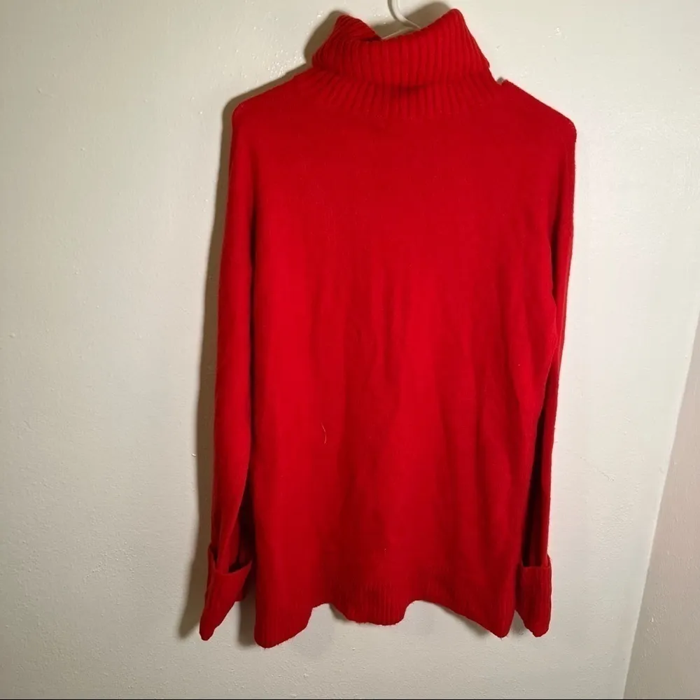 Halogen Chinoise Ribbed Turtleneck Sweater Red - Image 6