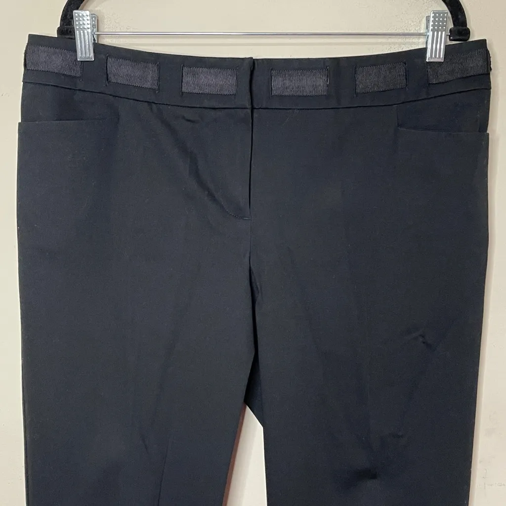 INC Women’s Black Cropped Cotton Stretch Twill Pants with Ribbon Belt, Size 15 - Image 3