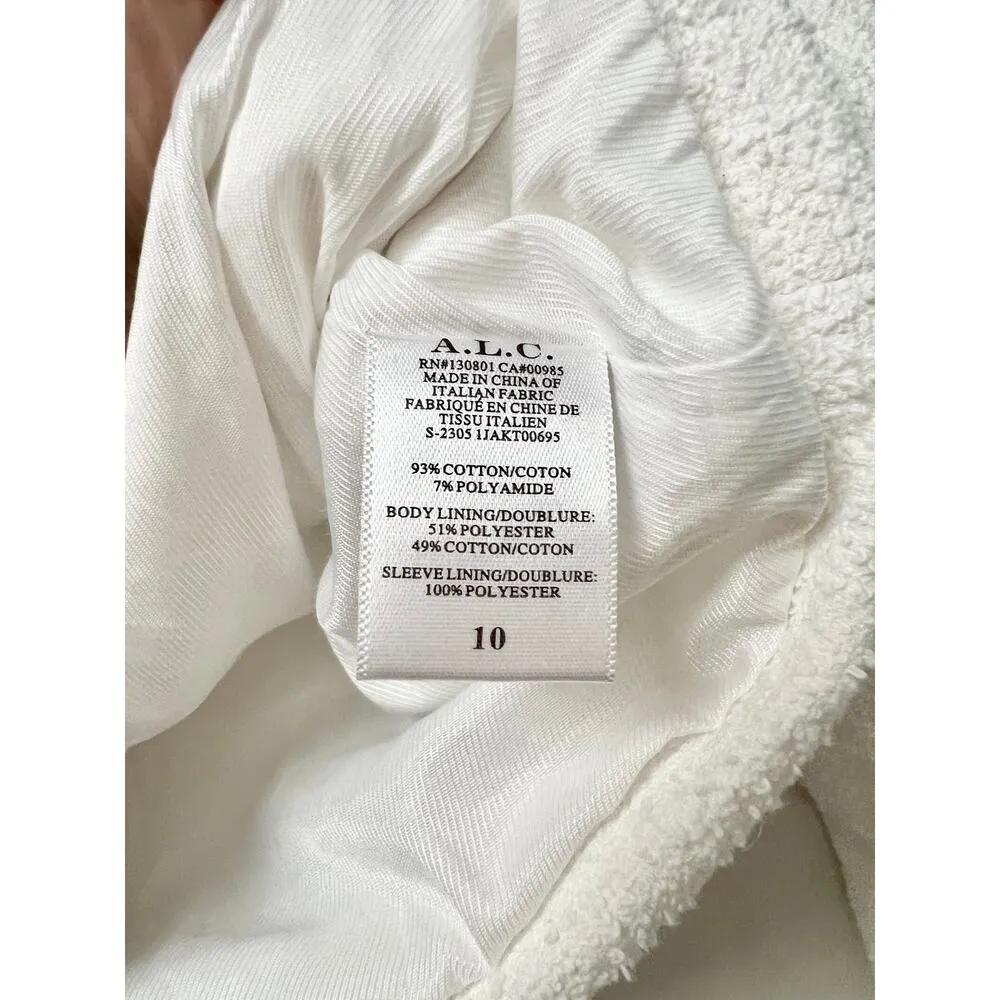 NWT A.L.C Banks Boucle Jacket & Oakland Belted High Waisted Short White Set 8/10 - Image 5