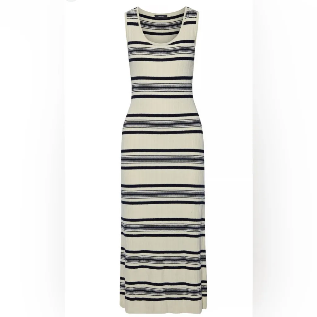 THEORY  Ribbed-Knit Midi Dress Large - Image 13