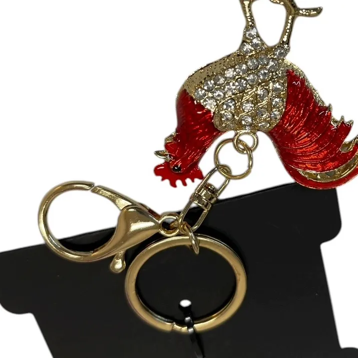 NWT nOir Jewelry Rooster Keychain Red and Gold Rooster Keychain - Image 3