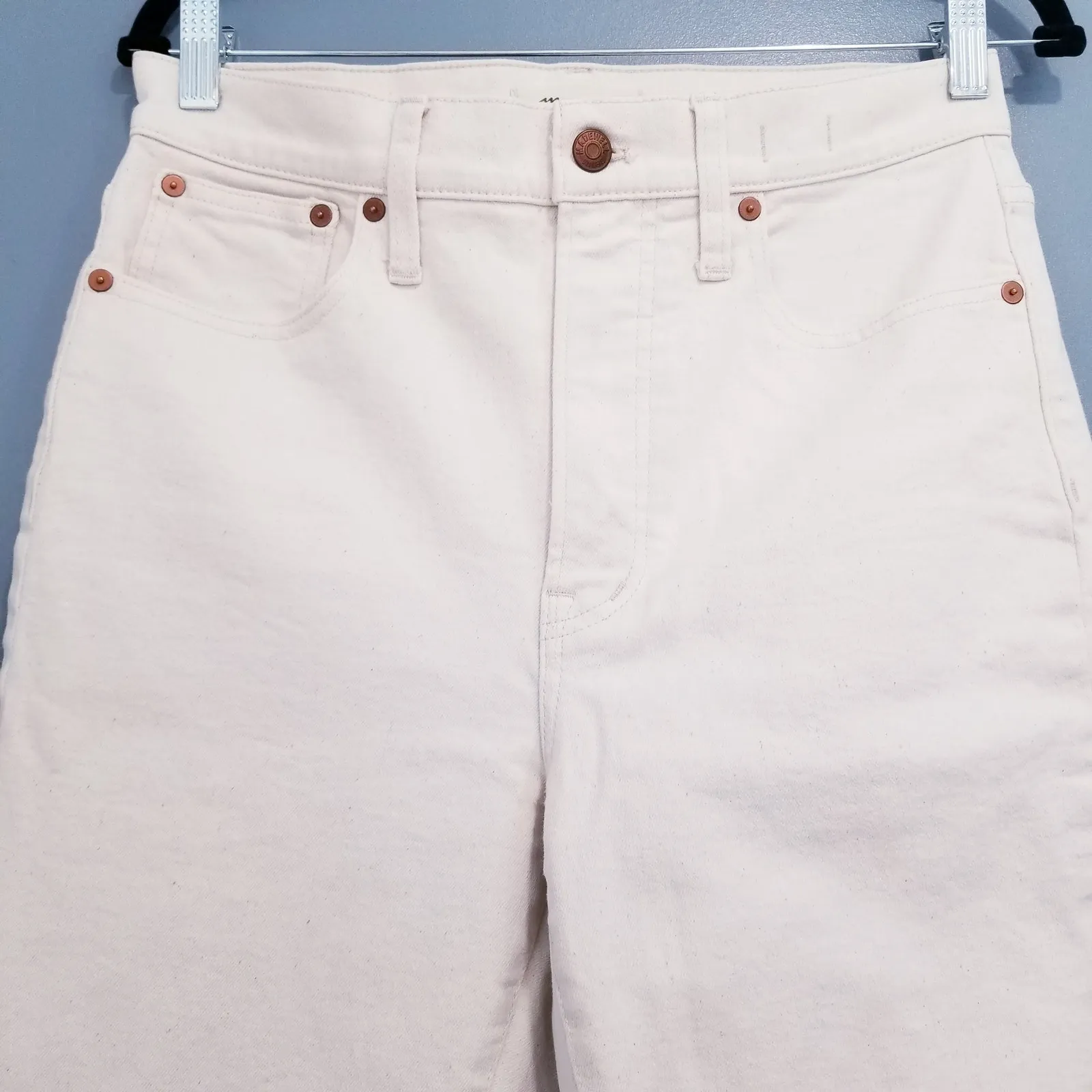 Madewell The Perfect Vintage Jeans High Rise Cream Denim 5-Pockets Cotton Blend - Image 11