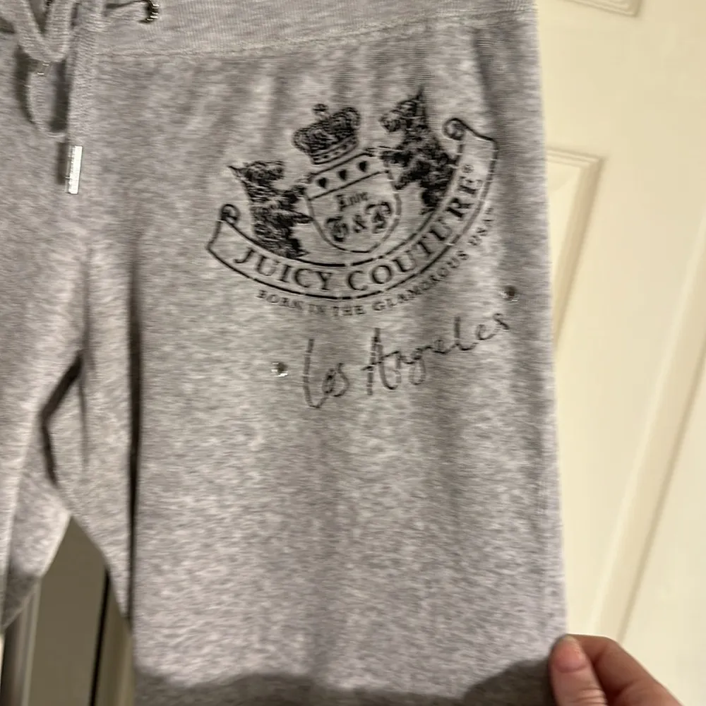 JUICY COUTURE retro vintage gray velour pants size SP - Image 2