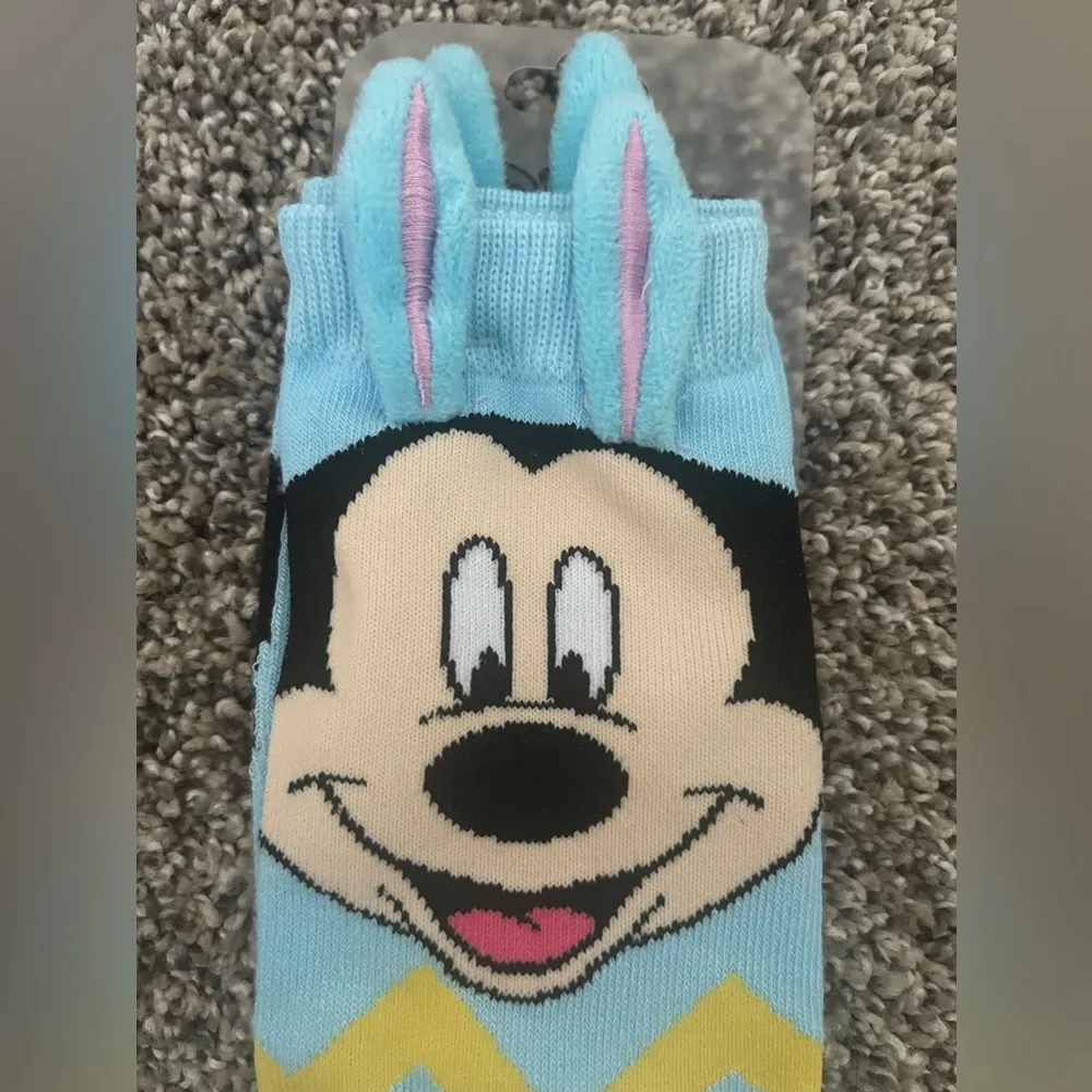 NWT Disney Parks Mickey Mouse Easter Bunny Socks for Adults - Image 2