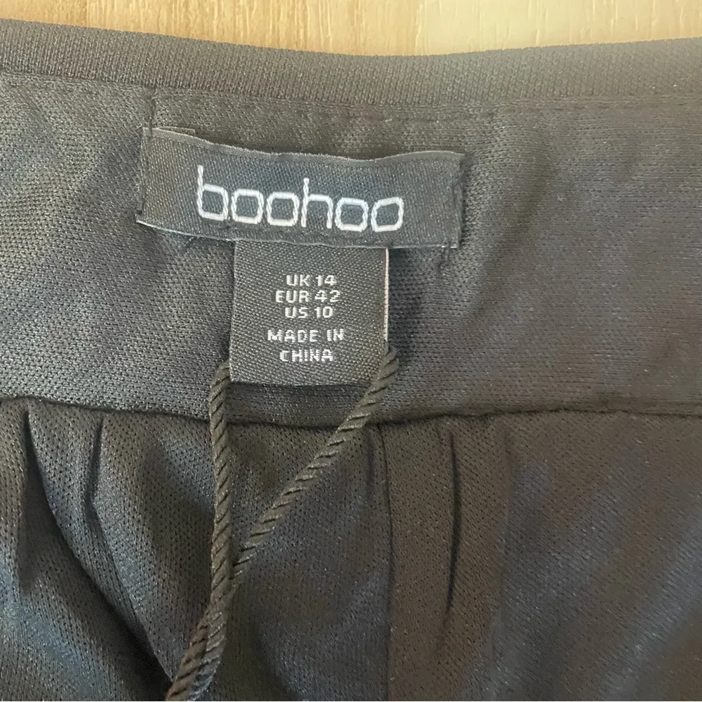 boohoo petite sequin two tone flare trousers pants black and silver size 10 - Image 11