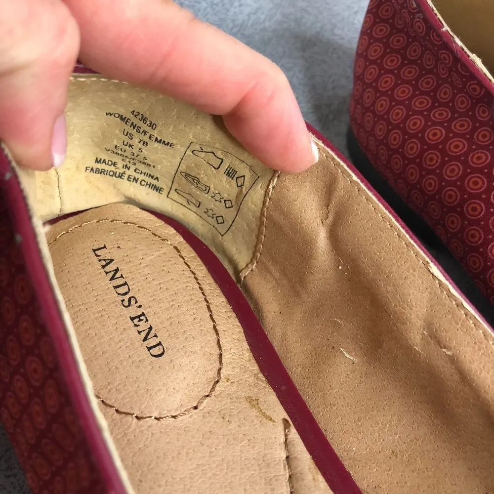 Lands’ End Maroon Round Toe Flats - Image 6