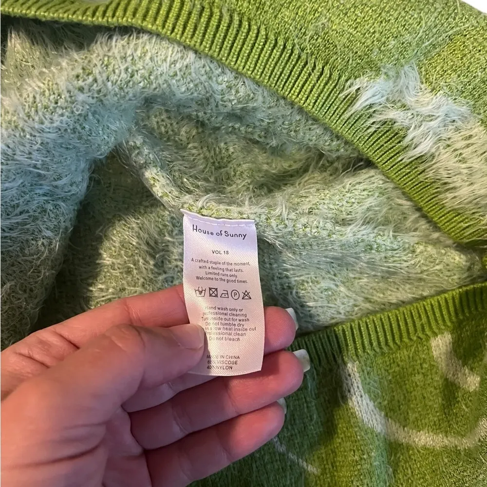 House Of Sunny Hockney Knit Slip Dress Green Size 4 - Image 9