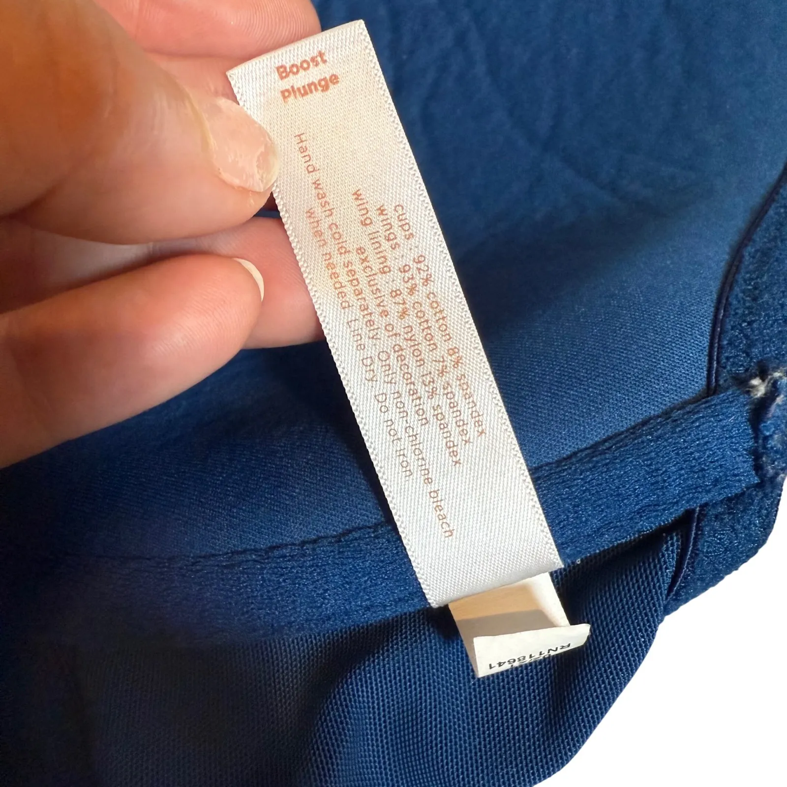 Cacique Boost Plunge Bra Front Clasp Rainbow Straps‎ Navy Blue 40DD - Image 5