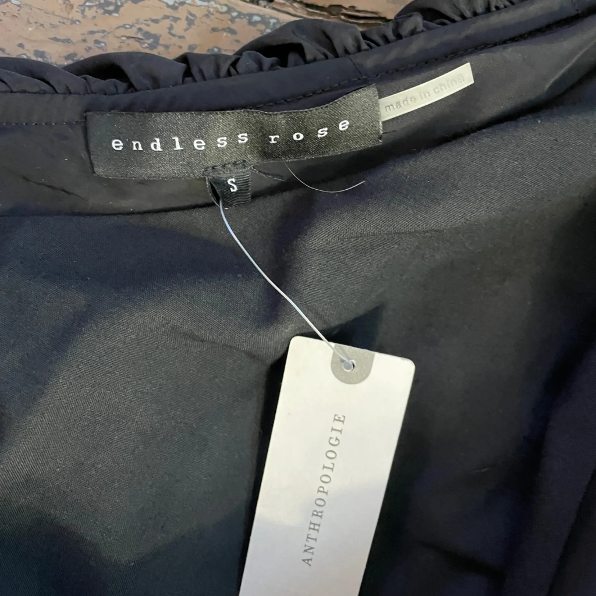 NWT ENDLESS ROSE Anthropologie Black One Shoulder Ruffle Mini Dress Sz Small 💛🎀 - Image 13