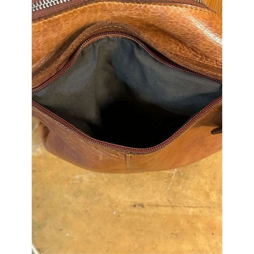 Anthropologie Vilenca Holland Boho Woven Leather Crossbody Bag Purse Natural Brown - Image 9