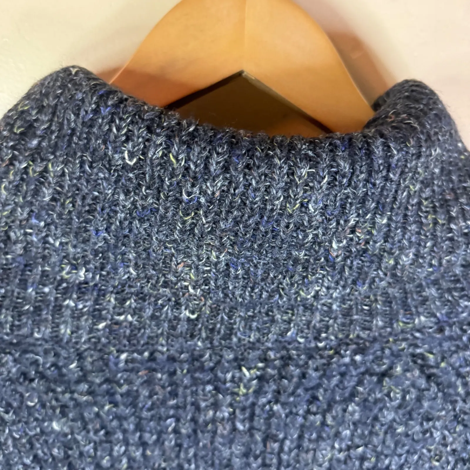 Free‎ People Dylan Tweedy Size Medium Boho Cowl Neck Wool Blend Sweater Outdoor - Image 8