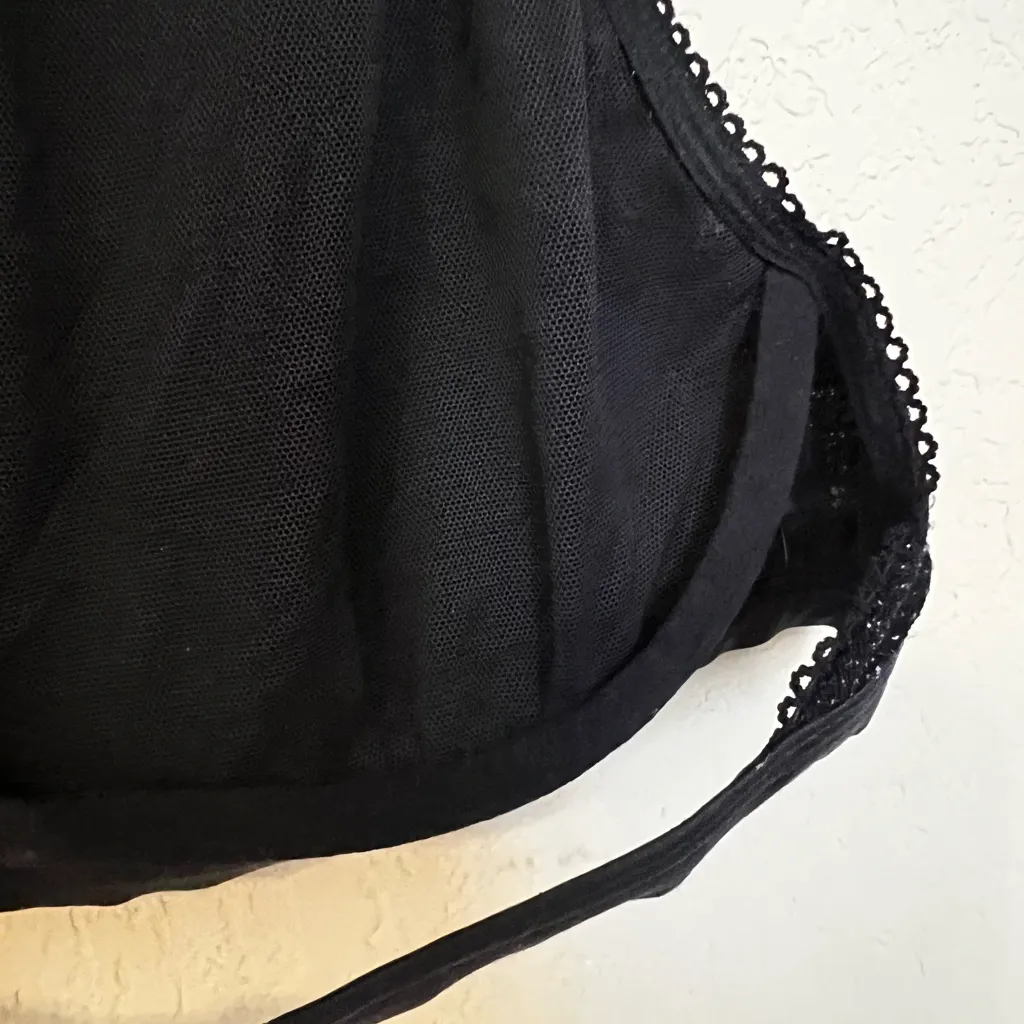 Victoria's Secret Black and Silver Fireworks Crop Top Bra - Image 5