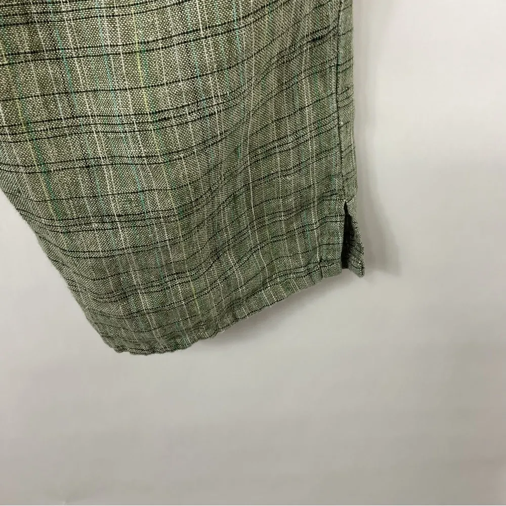 Flax‎ Green Plaid Petite Linen Pants Size Petite - Image 4