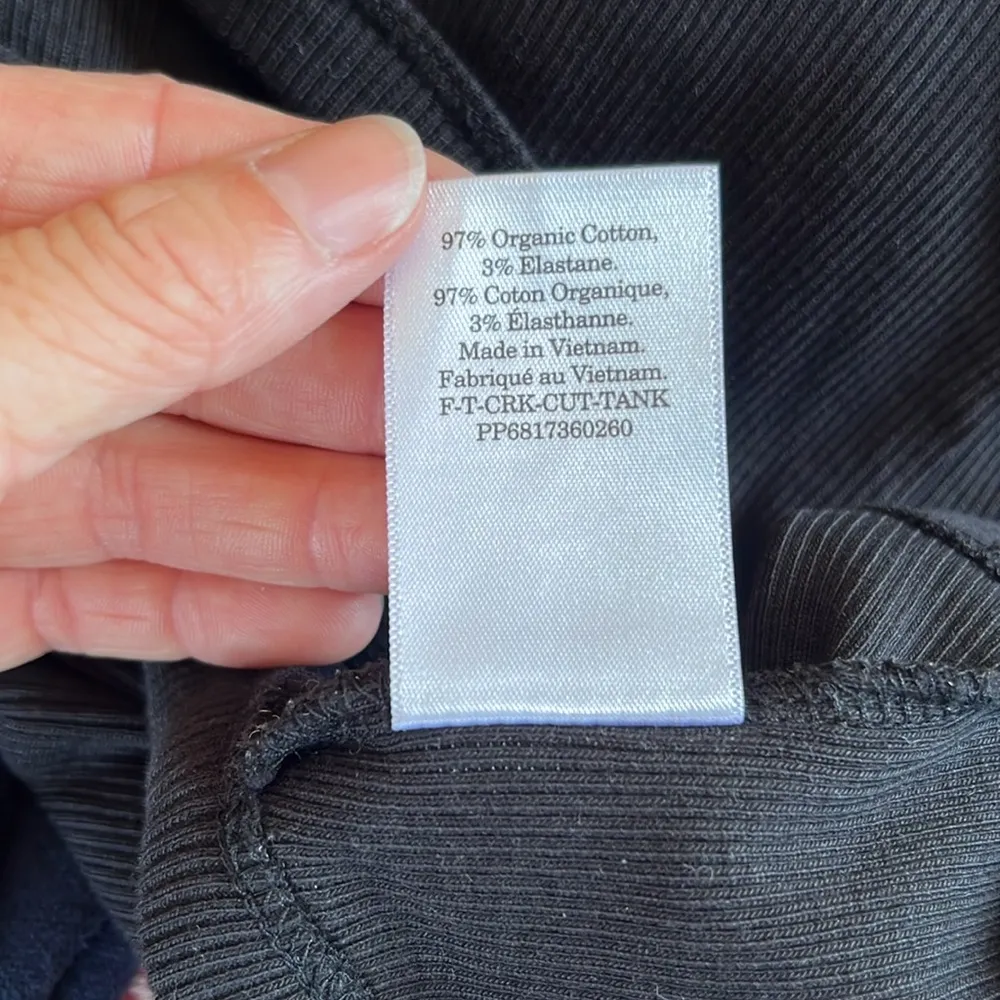 Everlane Black Fitted ribbedSleeveless Tank Top with open back cutout. Size XS - Image 5