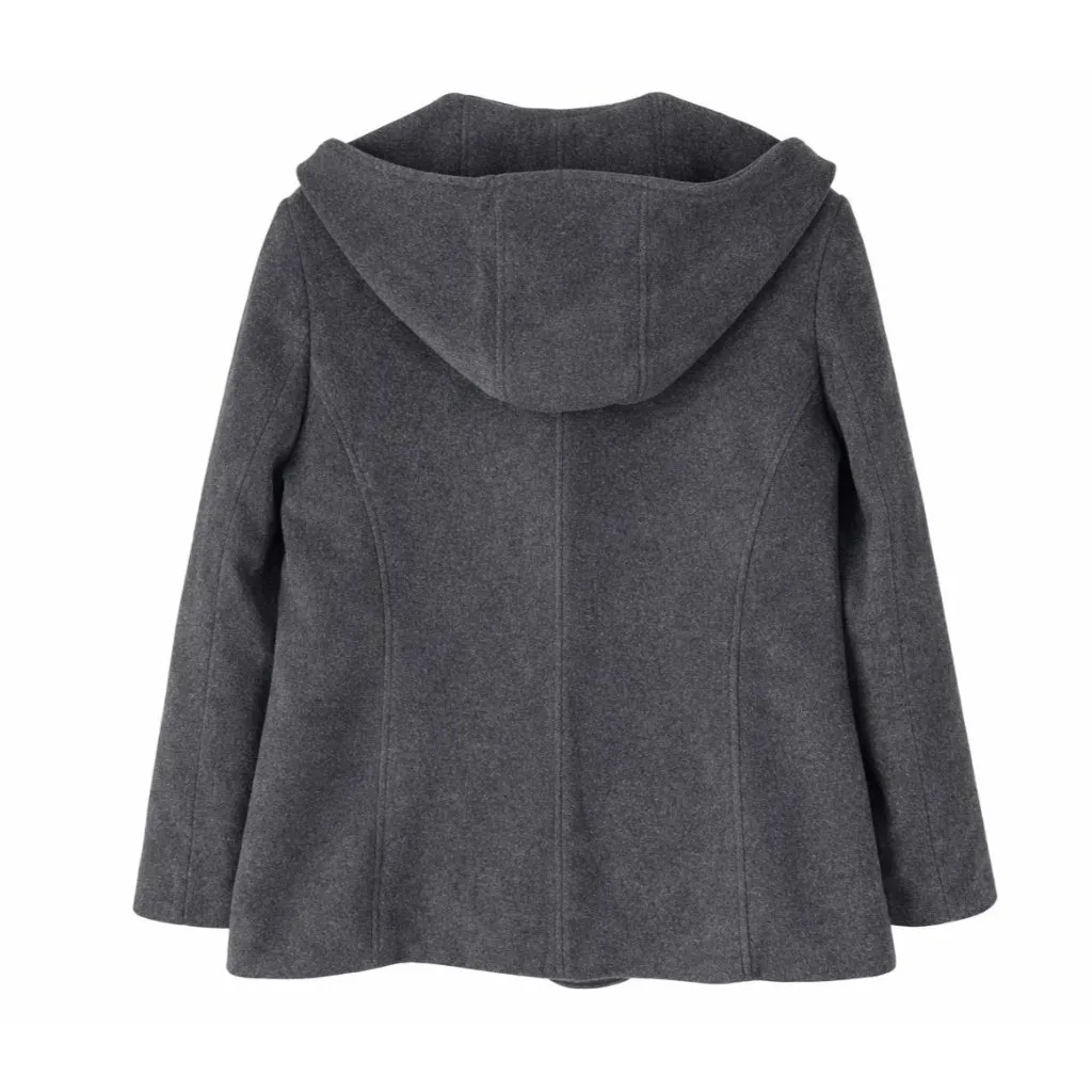 AK Anne Klein Siz XL Hooded Peacoat Wool Blend Double - Image 2