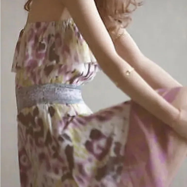 Anthropologie Lilka Women Ostera Strapless Hi-Lo Mesh Gauze Dress - Medium - EUC - Image 4