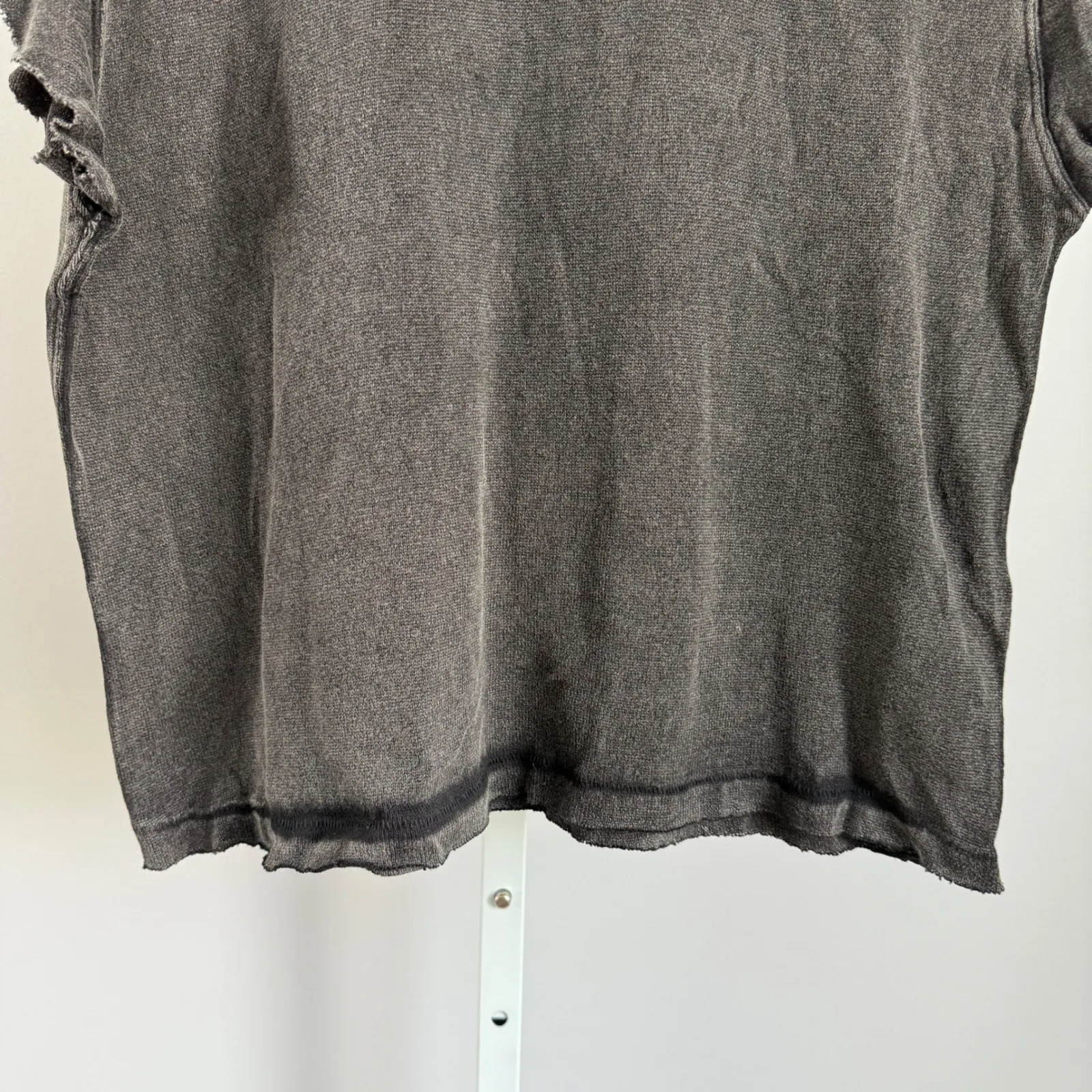 We The Free Distressed Mineral Washed Black‎ Sleeveless Cotton Top sz S Boho - Image 3
