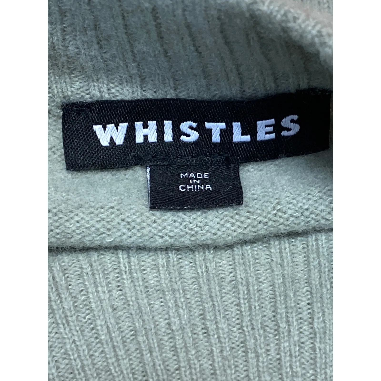 Whistles 100% Wool Green Mock Neck Long Sleeve Crop Sweatshirt Sweater Top Sz S - Image 3