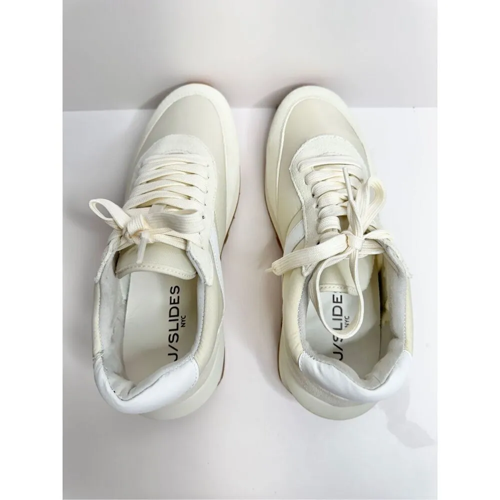 J/Slides Sneakers Size 7 Cream Leather Lifestyle Athletic and Training Shoes NEW - Image 8