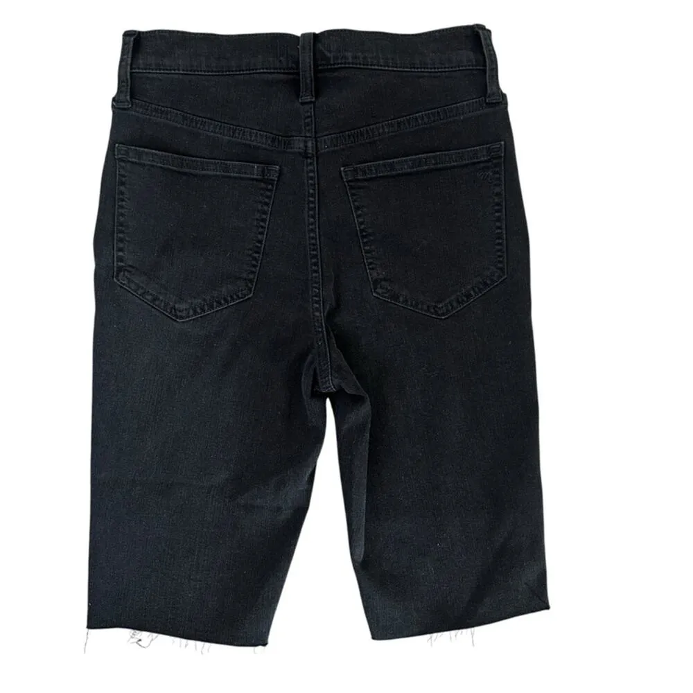 NEW Madewell Roadtripper Supersoft Biker Demin Jean Shorts Raw Hem Size 25 - Image 7