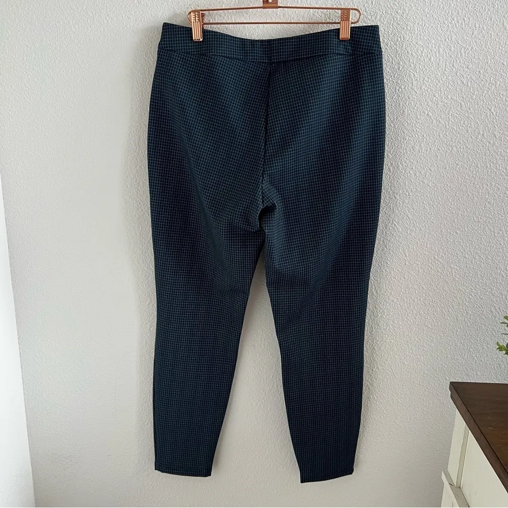 NWT Nanette Leopore Geometric Plaid Navy Business Casual Pants Legging Office M - Image 10