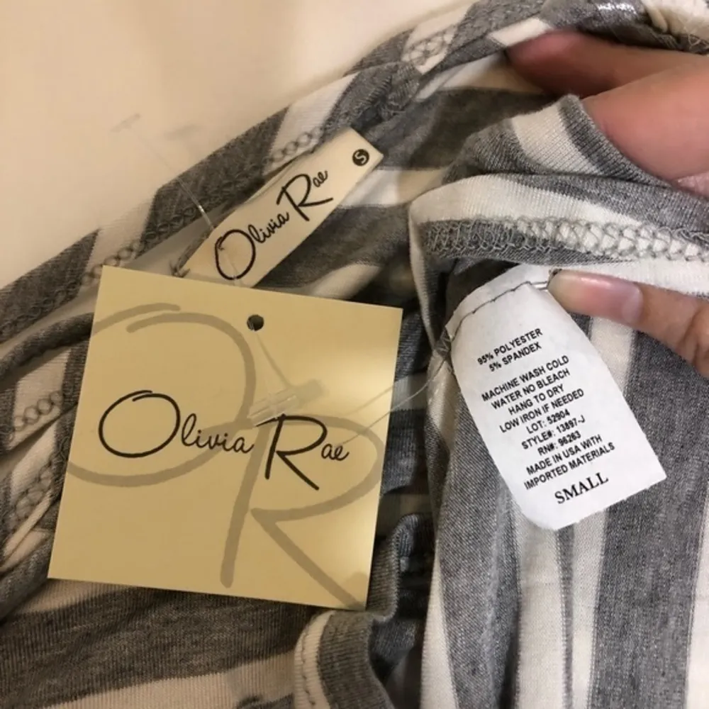 NWT Gray White Stripe Crisscross T-Shirt Dress New - Image 5