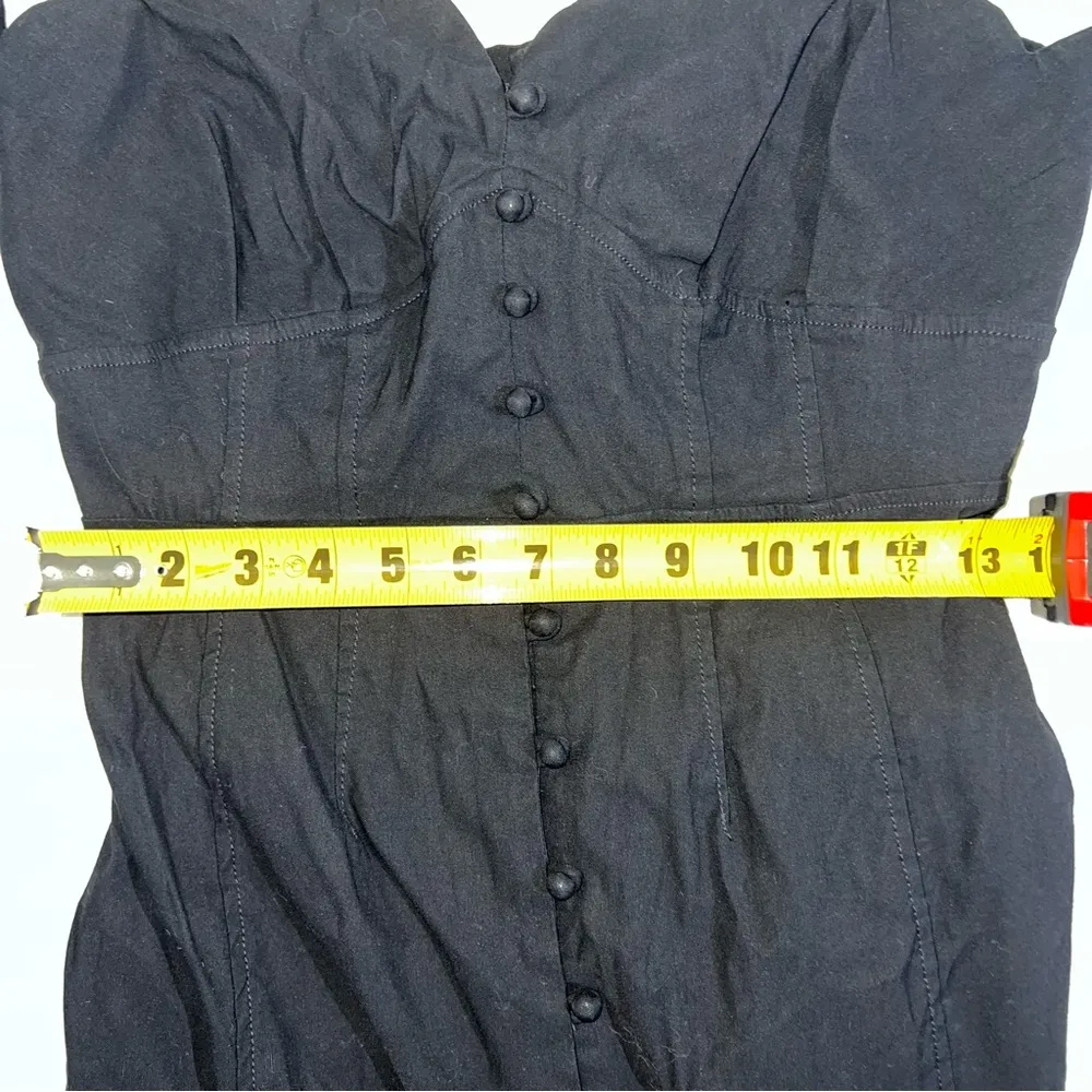 Anthropologie Womens Midi Dress Size 6 Black Preppy Party Celebration Front Slit - Image 12