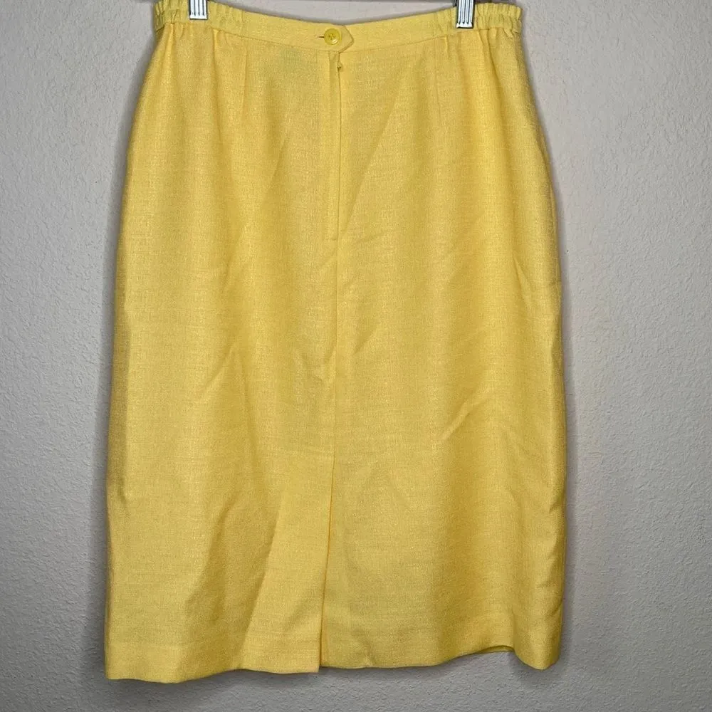 Vintage Le Suit Skirt Yellow‎ Yellow Size 10 - Image 3