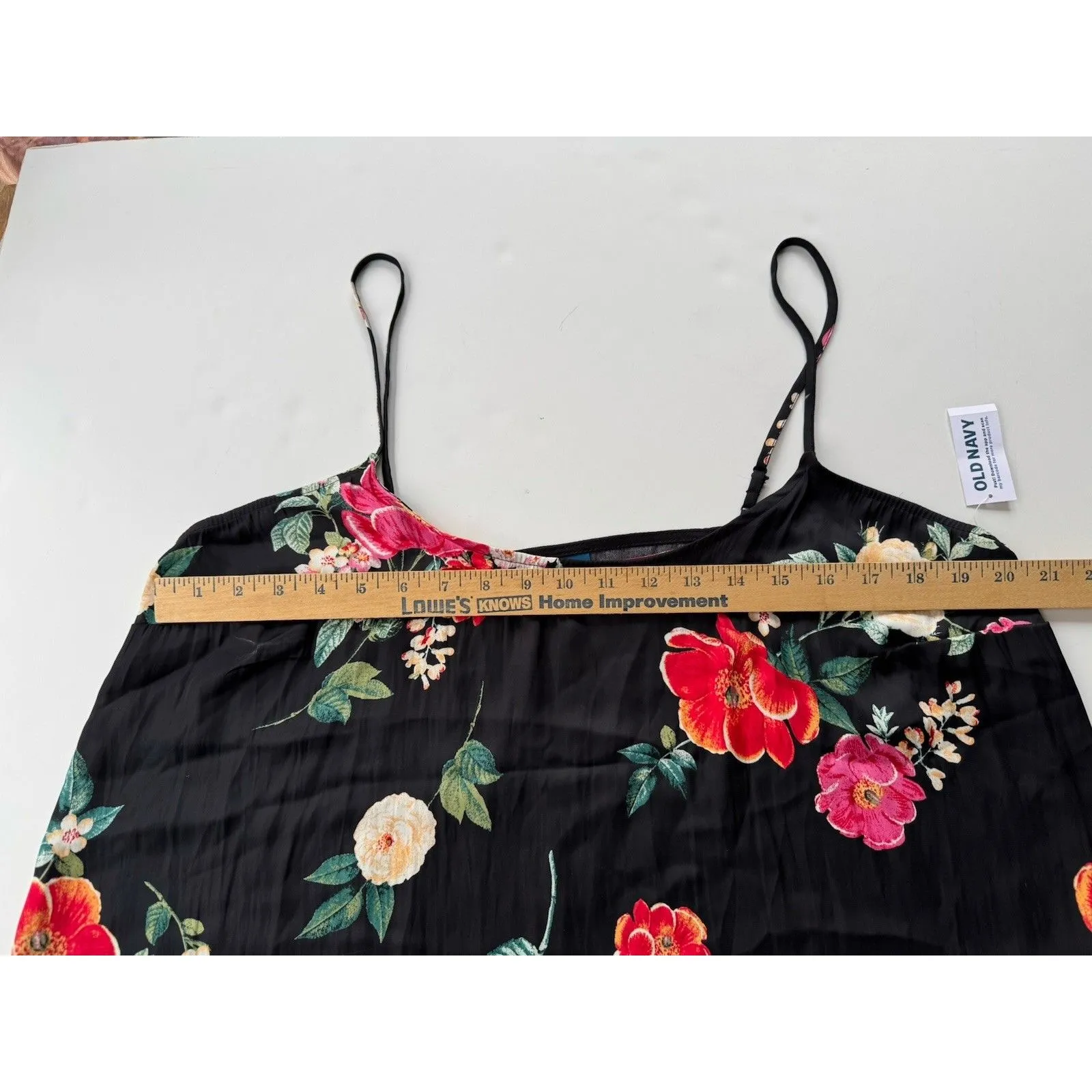 Women's Old Navy Floral Satin Cami Top Size XL Blouse Whimsy Goth Y2K Fairy New - Image 10