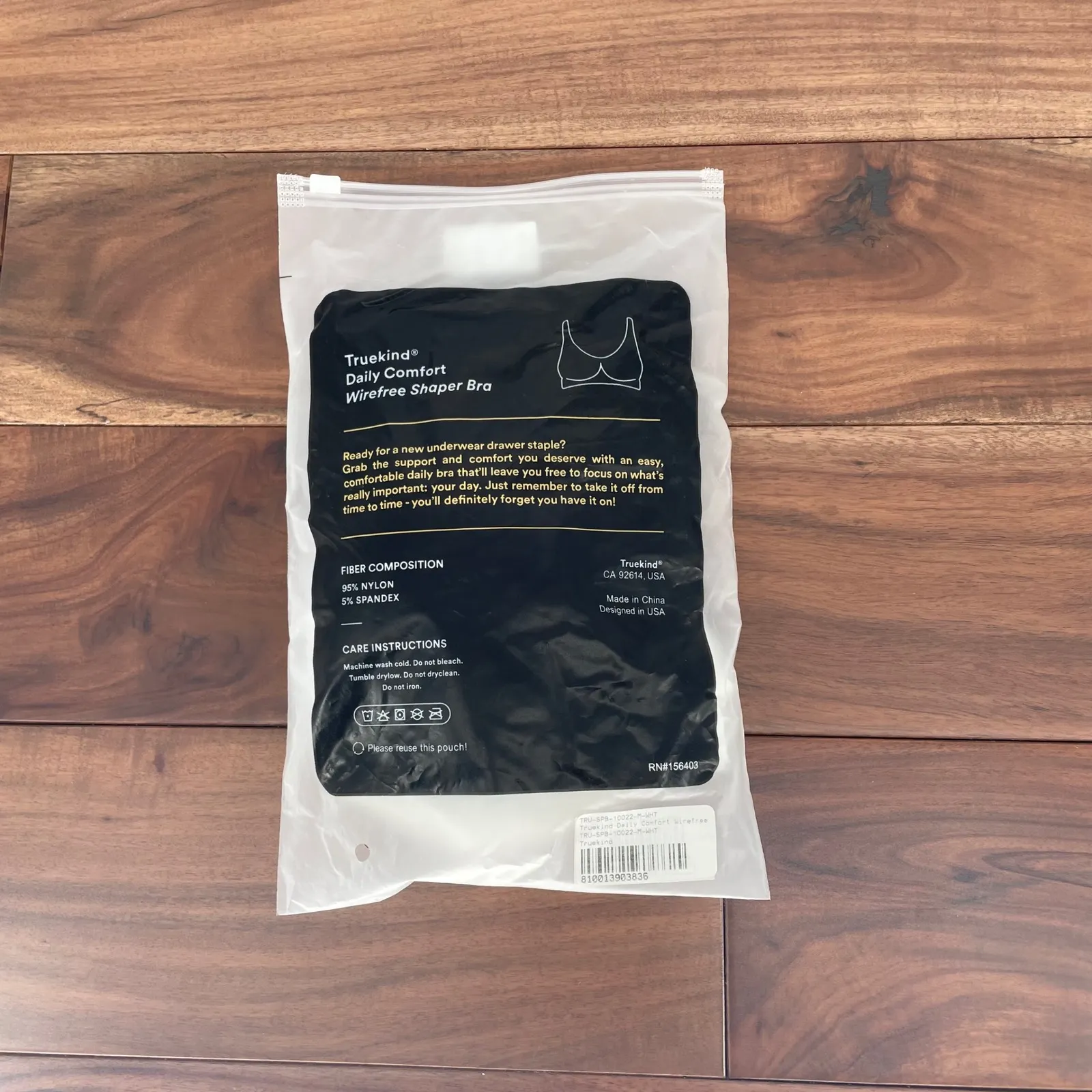 Truekind Daily Comfort Wirefree Shaper Bra Medium White Nylon Spandex - Image 6