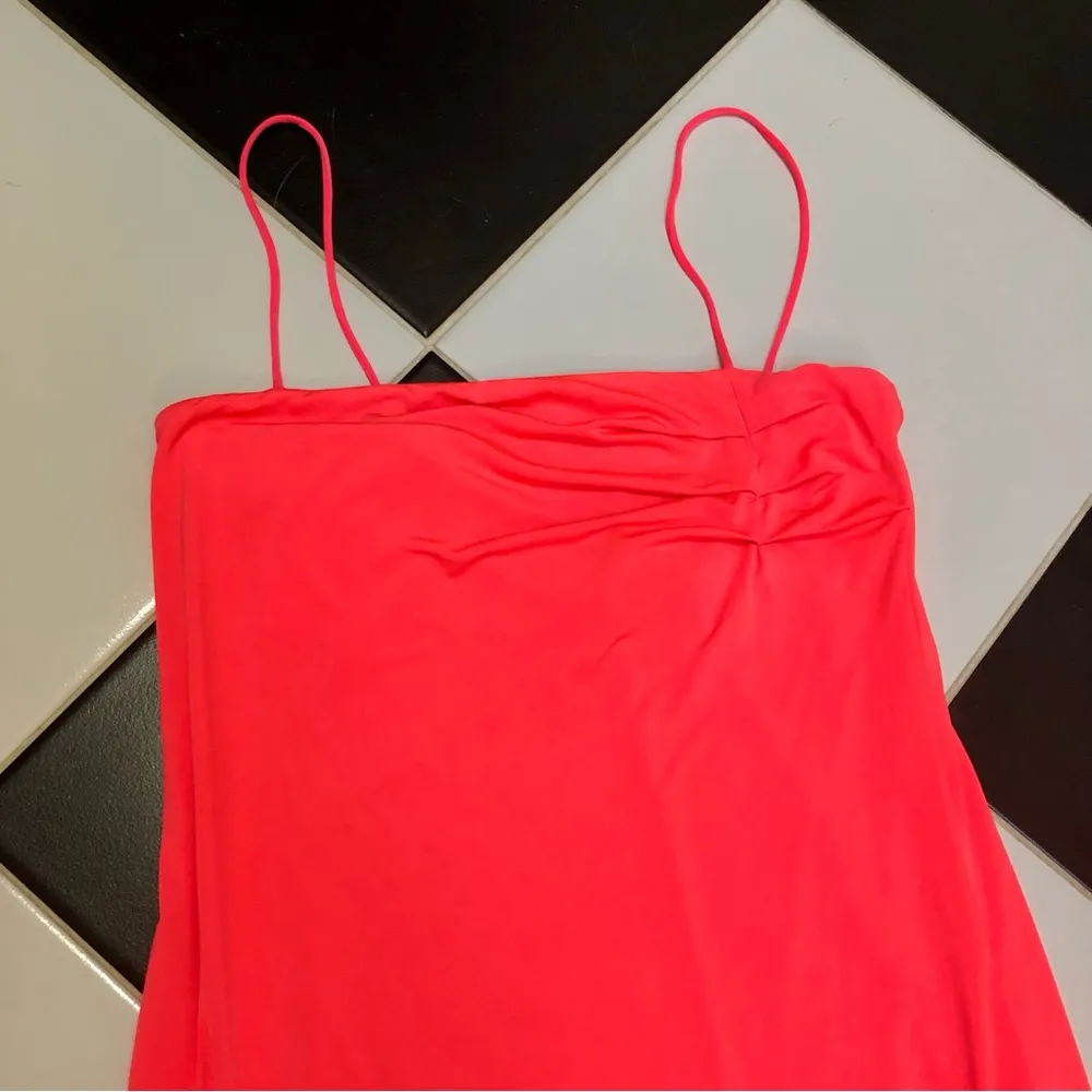 NWT Le Superbe Entourage Midi Slip Dress Hot Pink Coral Neon Slinky Satin size S - Image 4