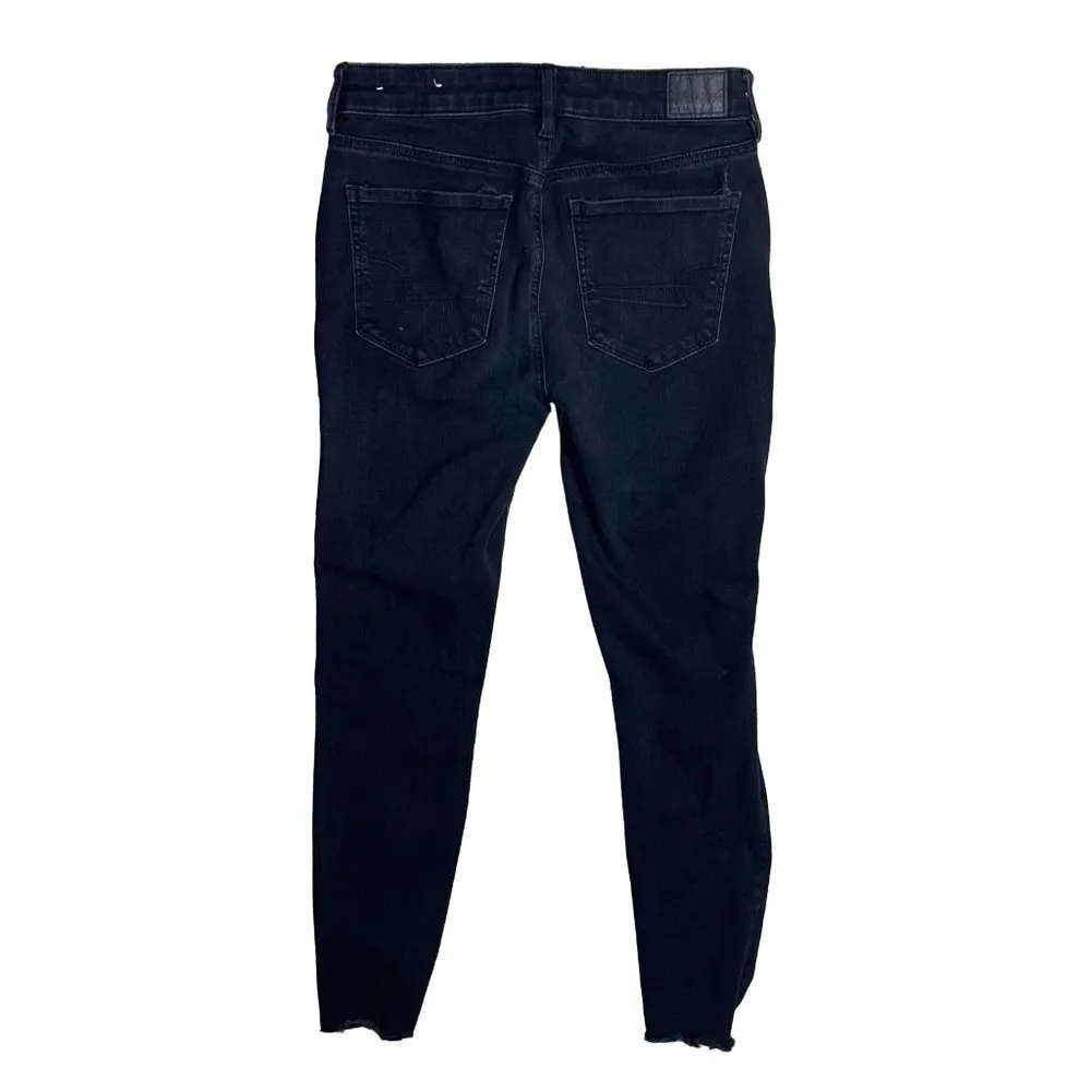 American Eagle Women's Hi-Rise Jegging Black Destroyed Size 6 - Image 3