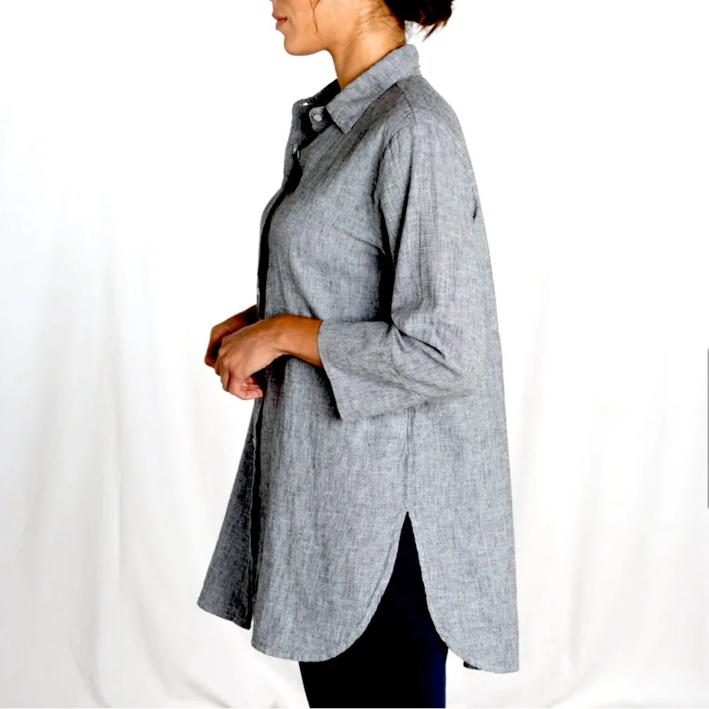 Cut Loose Easy Shirt Linen Cotton‎ Large Black - Image 2